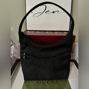 GUCCI Black Canvas Jackie w/ COA from Entrupy